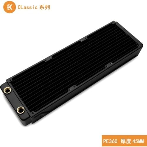 EKWB EK-CoolStream Classic PE 360mm Copper Black Radiator 393 x 120 x 45mm (L x W x H) G1/4 ,Water Cooling Heat Dissipation