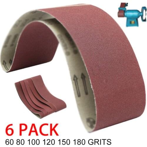 HOT 915x100Mm 6Pcs Sanding Belts 60/80/100/120/150/180 Grit Sander File Polishing