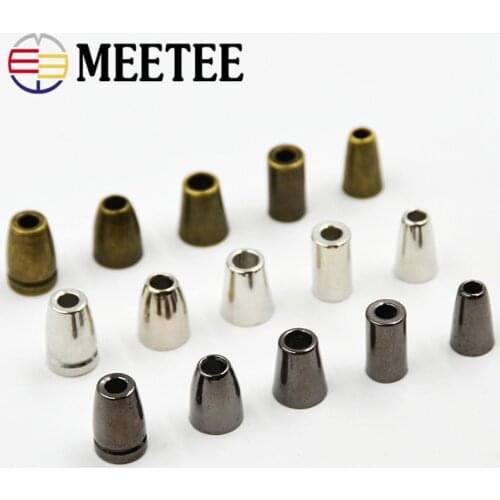 Meetee 20pcs Metal Bell Hanging Deduction Rope Diy Decorative Buckle Cords Buckle Down Jacket Pants Headband Buttons G9-3