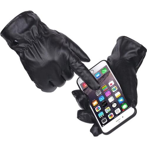 Motorcycle Cycling Gloves PU Leather Touching Screen Waterproof Warm Windproof Outdoor Gloves SUB Sale