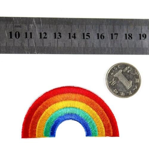 Cartoon Rainbow Patches wholesale for Clothes Iron On Embroidery Hat shoes Clothing Accessories 3D Diy Hat Decor