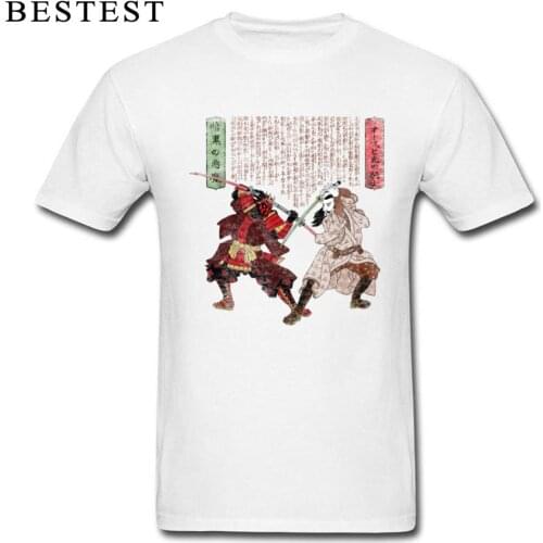 Mens T Shirts UNME NO KETTO Tops Tees 100% Cotton Round Neck Short Sleeve TShirt Japan Style Japanese Samurai Battle T-shirts