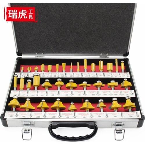 Woodworking milling cutter set 8mm shank electric wood milling trimming knife carving knife chamfering cutter head combination s