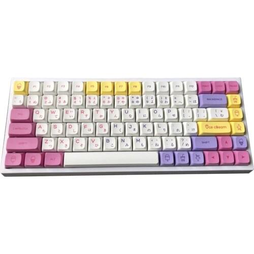 140 Keys 1.5mm Thick XDA Profile Cute Kawaii Icecream PBT Keycap Set For 61 64 68 84 87 96 980 104 108 Keys Layout Mech Keyboard