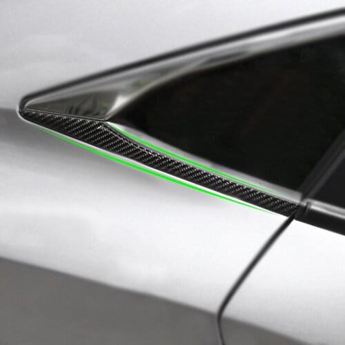 Carbon Fiber Car Exterior Rear Window Triangle Cover Strips Sticker Trim For Honda Civic 10th Gen 2016 2017 2018 2019