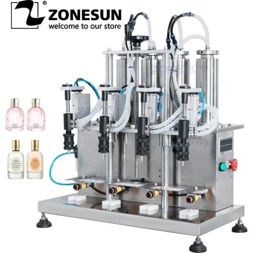 ZONESUN ZS-YTZL500 Desktop Semi-Automatic Pneumatic Vacuum Filling Machine Liquid Perfume Water Bottle Filler