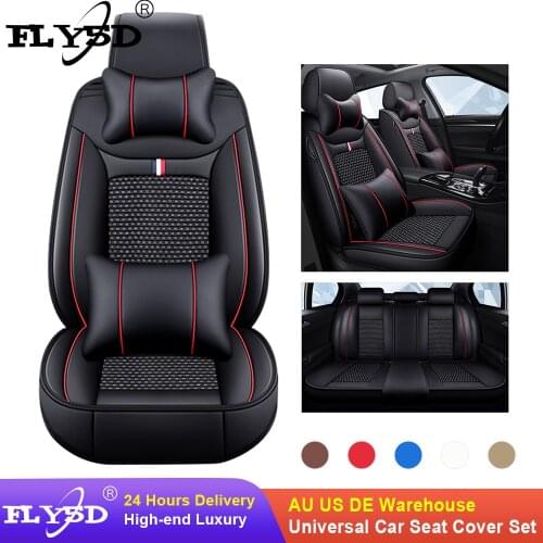 New Ice Silk Car Seat Cover Kits Universal Car Cushion High Quality Leather Interior Auto Accessories For Toyota VW Kia Honda