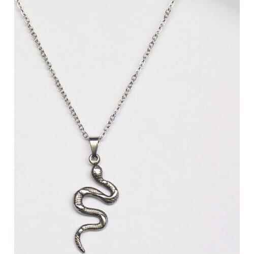 New product / wholesale 10 pieces / 3D snake necklace stainless steel fashion avant-garde necklace, good luck