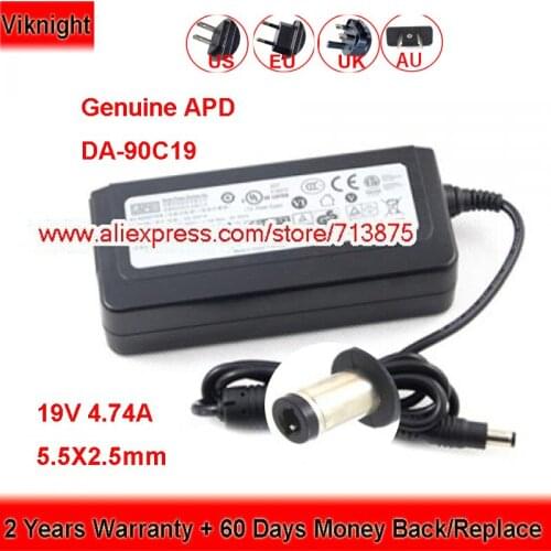 Genuine APD DA-90C19 90W Charger 19V 4.74A AC Adapter for WD PR4100 NAS MYCLOUD EX4100 DNS-340L SHARECENTE Power Supply