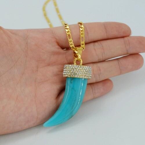 Anniyo Stone Pendant and Necklaces for Women Gold Color With Rhinestone Africa/Arab Gift Ethiopian Jewelry #033106