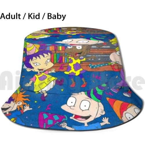 Chuckie Angelica Birthday Party Bucket Hat Adult kid baby Beach Sun Hats Pickles Chuckie Finster Dil Pickles Angelica