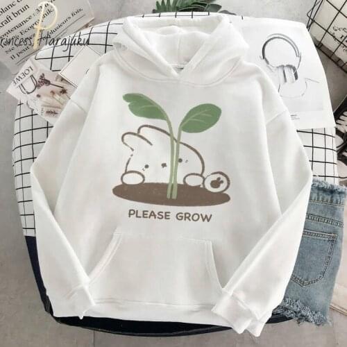 Casual Harajuku Warm Sweatshirts Cute Bear Pattern Clothes Plus Velvet Women Student College Cartoon New Hoodies Long Sleeve