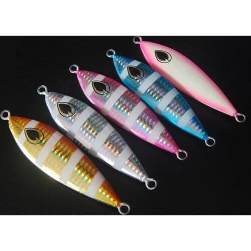 Fishing Deep sea Glow Stripe Ocean Boat Rock Beach Metal Jigging Jigbait Spoon Lure 100g150g180g200g250g