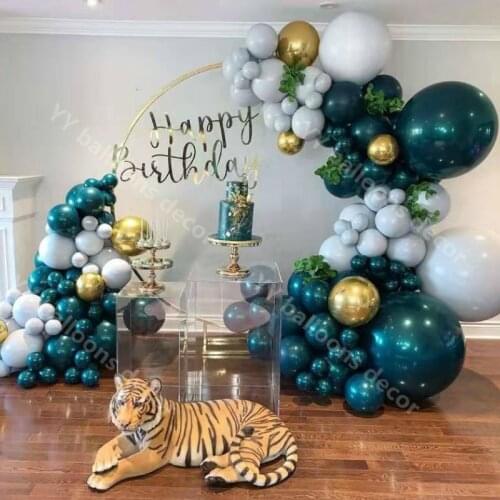 Balloons Garland 4D Gold Pastel Double Layer Dark Blue for Gender Baby Shower Birthday Wedding Party Supply Balloon Decor