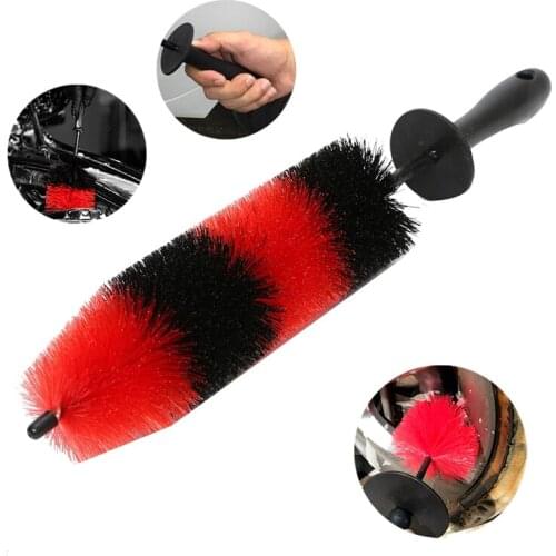 Car Tire Cleaning Brush Wheel Brush Rim Detail Brush 17Inch Long Soft Brush For Wheels, Rims, Exhaust Pipes, Cars, Motorcycles