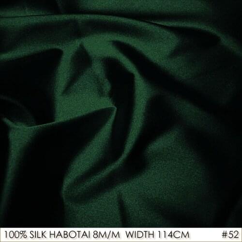 SILK HABOTAI 114cm width 8momme/100%Natural Silk Lining Factory Direct Batik Painting DIY Patchwork Fabric Dark Green NO52