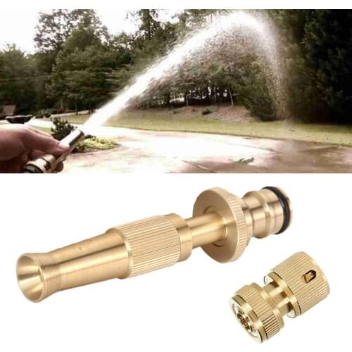 Car Washing 1/2'' Pressure Irrigation Hose Spray Gun Quick Connector Brass Head Watering Nozzle Adjustable
