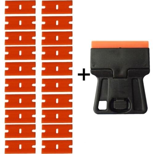 1pc Oven Cleaning Scraper 20pcs 1.5" Plastic Spare Blades for Ceran Cooking Surfaces Window Home Ceramic Clean E19+20P