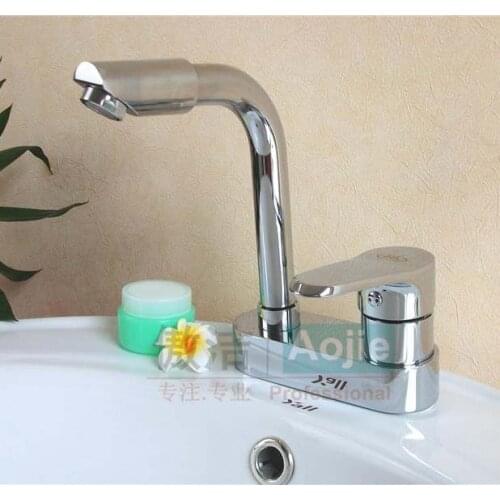 Dual hole single handle basin mixer faucet