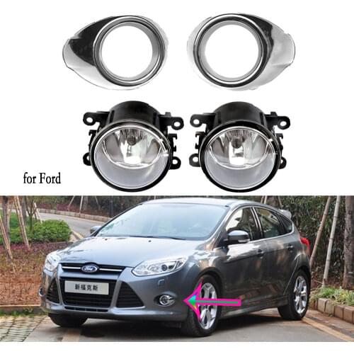 Chrome Fog Light Cover Grill for Ford Focus 3 2012 2013 2014 LED Fog Lights Fog Lamp Frames Headlight Foglight wire Harness