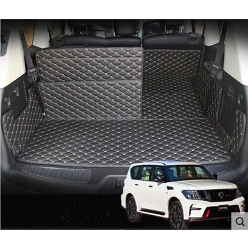 No Odor Customized Full Covered Pu Leather Waterproof Cargo Rugs Non Slip Carpets Car Trunk Mats for Nissan Patrol 7seats
