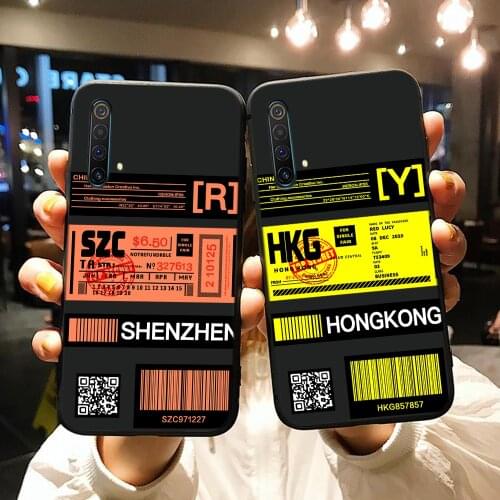 For Oppo Realme XT Case Realme X2 3 5 5i 6 7 X7 Q Pro Ticket label Soft Silicon Phone Case on Realme C3 C2 C11 C12 C15 C17 Cover
