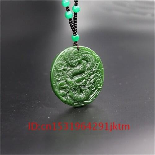 Jewelry for Gifts Green Chinese Women Jade Necklace Amulet Charm Dragon Hand Men Natural Pendant Jadeite Carved Fashion