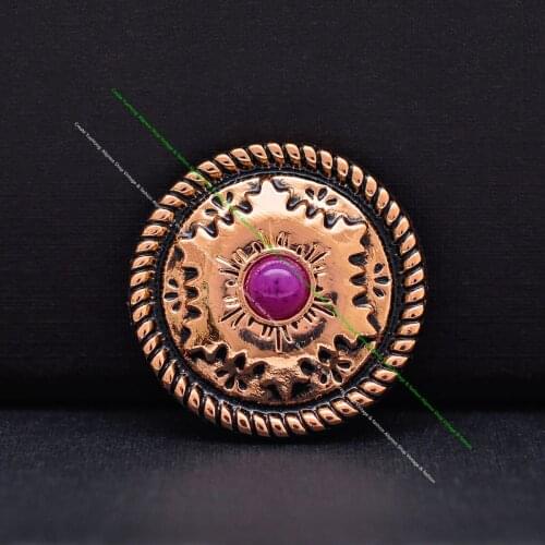 10 pcs Gold Star Engraved Handcraft Leathecraft Hardware Turquoise Concho 1" Western Horse Saddle Tack Conchos