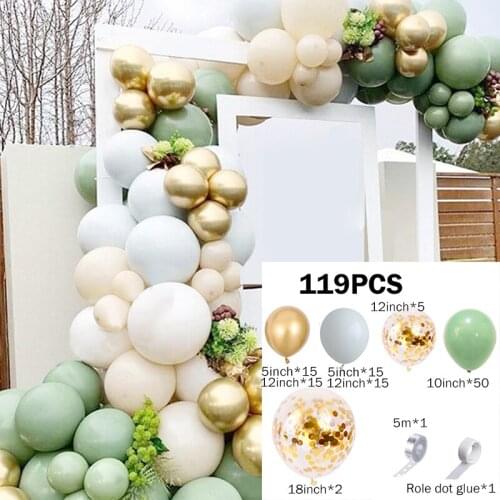 105-122PCS Natural Latex Ballons Arch Garland Event Decoration Accessories Balloons Supplies for Baby Shower Party Wedding Decor