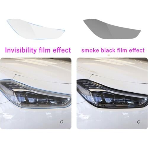 2Pcs Car Headlight Protective Film Transparent Black TPU Sticker for Maserati Quattroporte Ghibli Levante Accessories