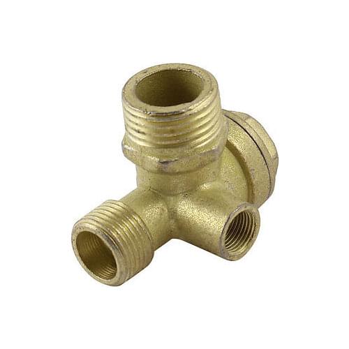 21mm 16mm Male Threaded Dia Air Compressor Check Valve Gold Tone