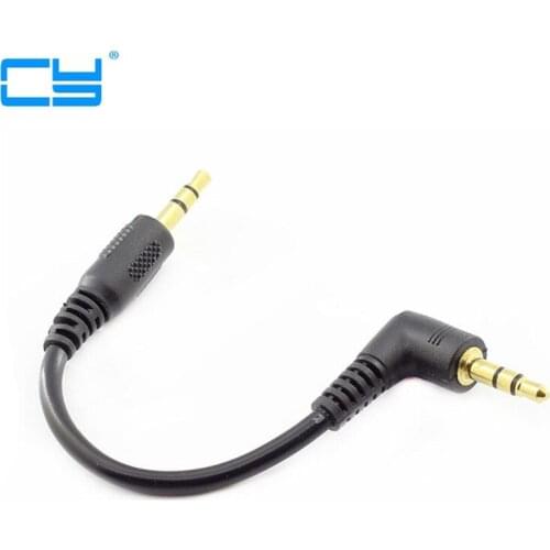 3.5mm em forma de L-90 Graus Macho para Macho Fone de Ouvido Cabo de Extensao audio Adaptar para celular MP3 no Carro Frete Grat