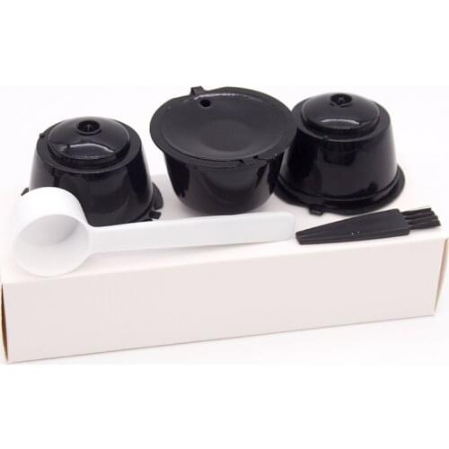 3pcs Suitable for DOLCE GUSTO Coffee Capsule Filter Cup Filter Filling Type Reusable Coffee Filter With a Spoon Brush