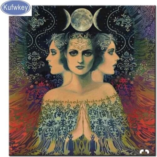 Full Drill 5d Diy Diamond Painting moon goddess Handmade square drill Embroidery Cross Stitch Mosaic Rhinestones Decor Kit Gift