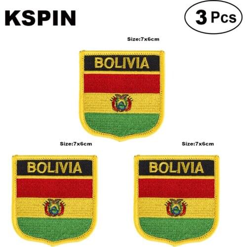 Bolivia Shiled Shape flag patches national flag patches for Cothing DIY Decoration