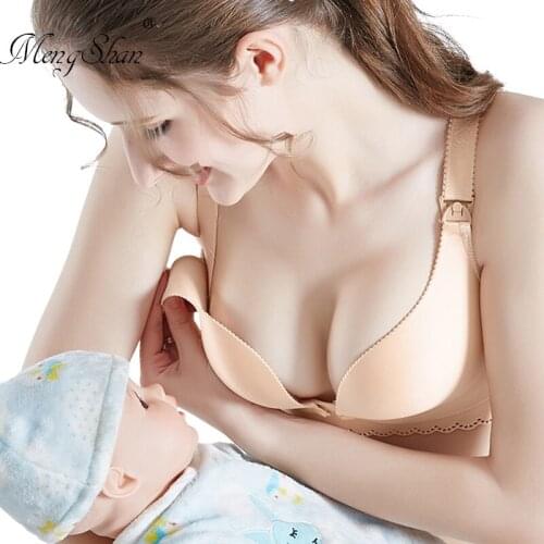 MengShan New breast-feeding bra Front buckle closes comfortably without steel ring big size bra Large breast-feeding bra 120E