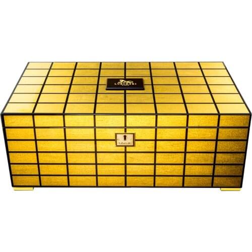 LUBINSKI Limited Edition Cedar Wood Cigar Humidor Case Cigarette Storage Box Holder W/Lock Humidifier Hygrometer Box For COHIBA