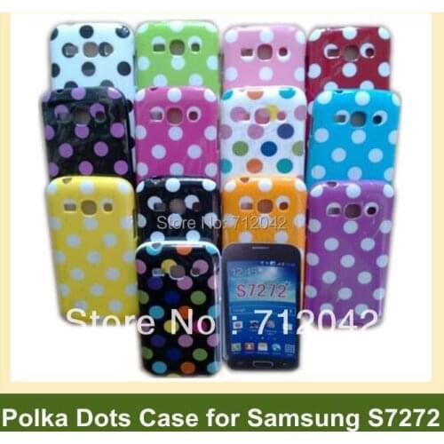 OEEKOI Polka Dots Soft Gel TPU Cover Phone Case for Samsung Galaxy Ace 3 S7272 S7270 Free Shipping