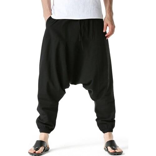 Mens Black Jogging Pants 2021 Brand Casual Cotton Linen Joggers Men Streetwear Harajuku Sweatpants Male Pantalones Hombre 3XL