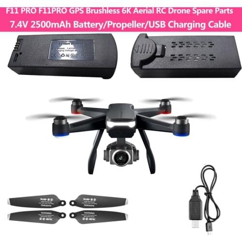 F11 PRO GPS Brushless 6K RC Drone Spare Parts 7.4V 2500mAh Battery/Propeller/USB Chariging Cable For F11PRO 6K Aerial Quadcopter