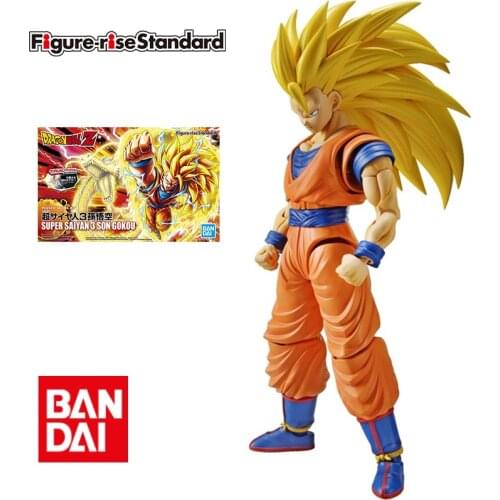 BANDAI Figure Rise Dragon Ball Z Super Saiyan 3 Son Goku Kakarotto Pvc Collection Model Toy Anime Figure Toys for Kids
