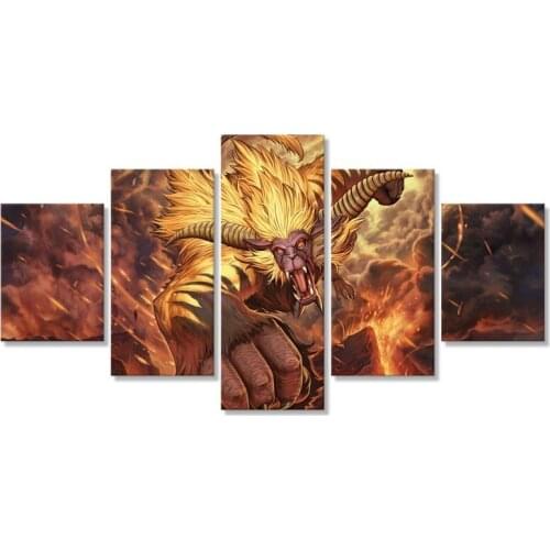 Monster Hunter Canvas Printed Picture Wall Art 5 Pcs Paintings Modern Style Home Decoration Module Poster Living Room