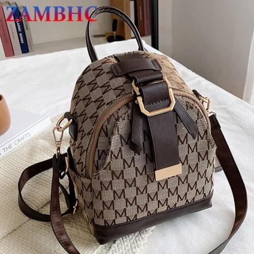 Classic Knitting Letter Women Small Backpack Designer Luxury Backpacks for Teenager Girls Pu Leather Lady Multifunction Back Bag