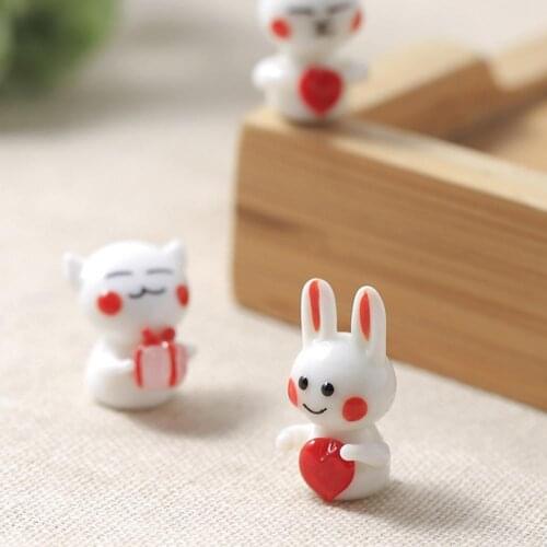 Compact Lovely Mini Cute Animal Ornaments Glass Mini Animal Ornaments Glossy for Daily Life