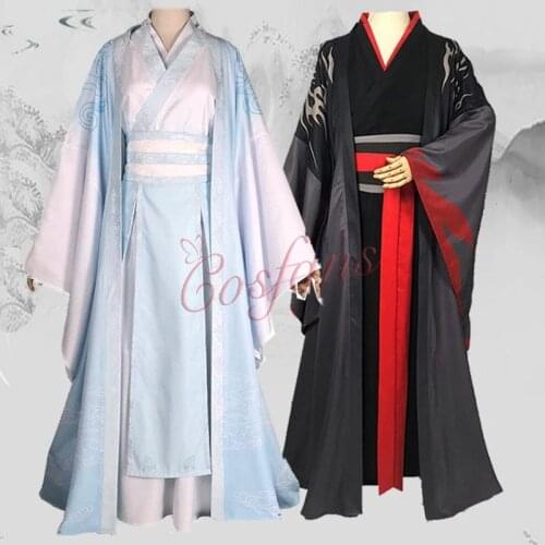 Dao Mo To Shi Wei Wuxian Cosplay Costumes Anime Grandmaster of Demonic Cultivation Cosplay Lan Wangji Mo Dao Zu Shi Hanfu Men