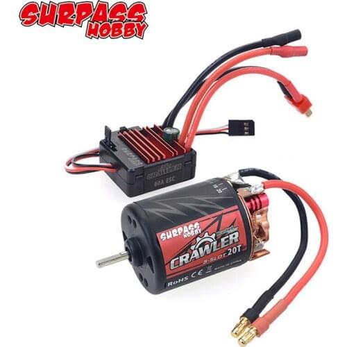 5-Slot 540 20T Brushed motor w/60A for RC Redcat Volcano EPX Blackout XTE Traxxas TRX-4 Blazer Axial SCX10 D110 D90 Crawlwer Car
