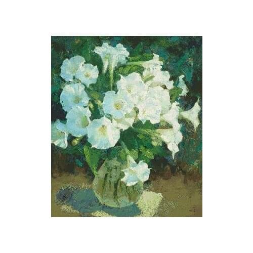 Oil painting Vase Flowers Cross Stitch Kits Counted Needlework Embroidery Crafts 14ct Unprinted DIY Arts Handmade Home Decor