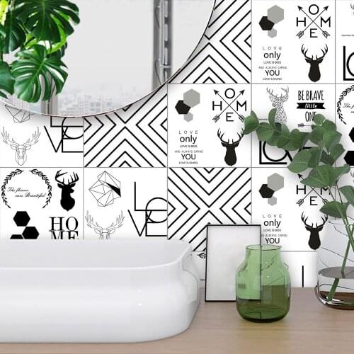 15X15CM/20X20CM Simple Nordic Style Tile Stickers DIY Waterproof Wallpaper Wall Sticker Home Decor Decal For Kitchen Bathroom