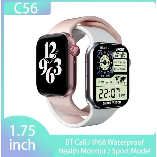 Original Smart Watch C56 Series 6 Bluetooth Call IP68 Waterproof Men Women Smartwatch Heart rate Fitness Sleep DIY Dial PK HW19