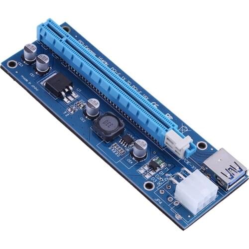 2021 Adapter Converter Card Riser PCIe 16X Riser Board for BTC Miner Bitcoin Mining PCI-E 6-Pin Power Supply Port